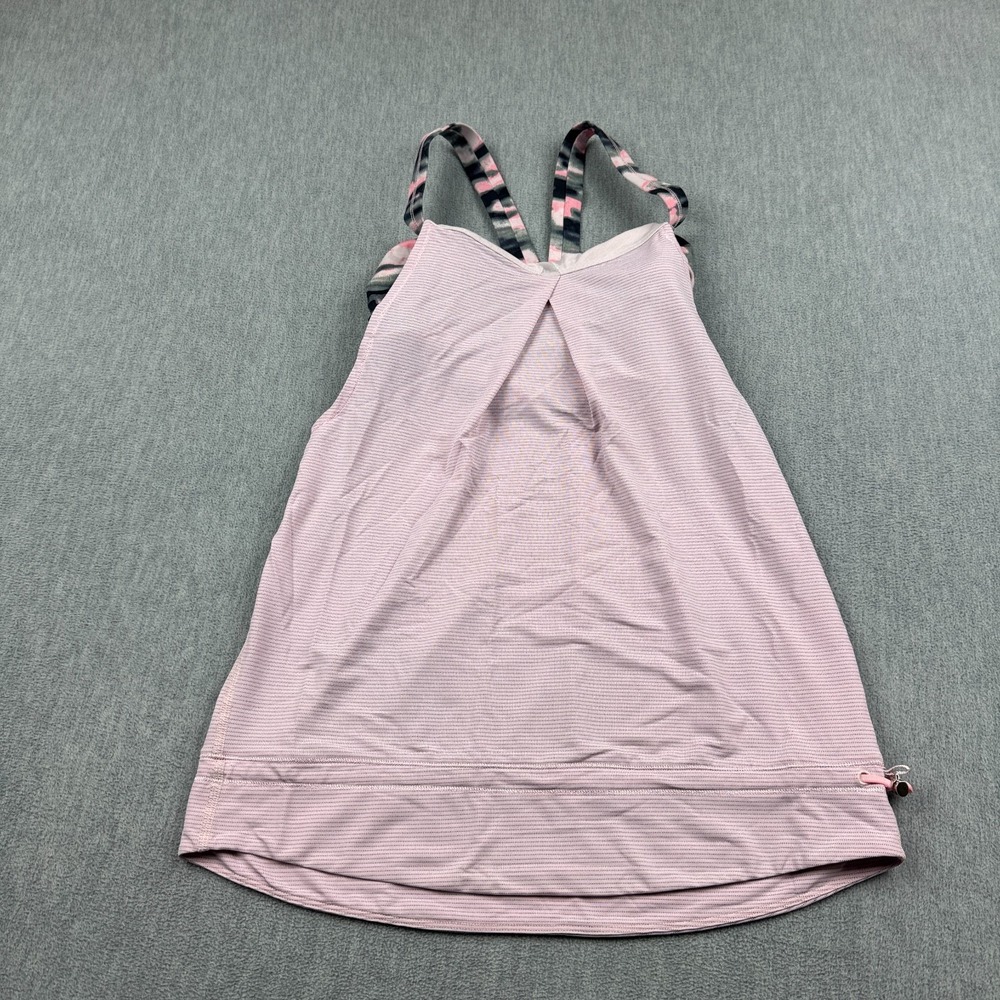 Lululemon Tank‎ Top Women 6 Pink Rest Less Camo Yoga Gym Active Athletic Workout